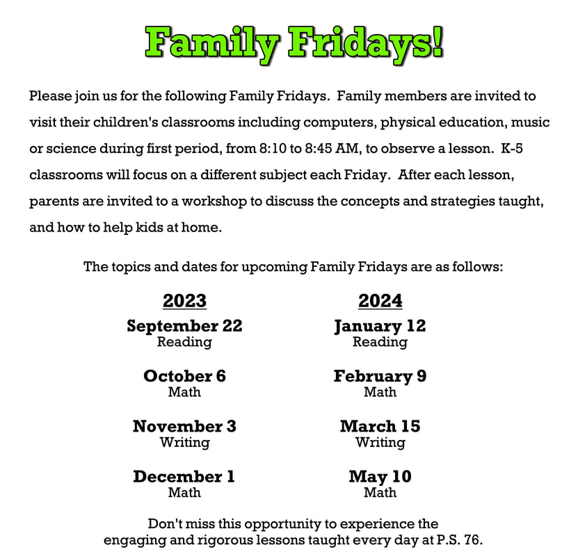 Family Fridays Schedule 2023-2024